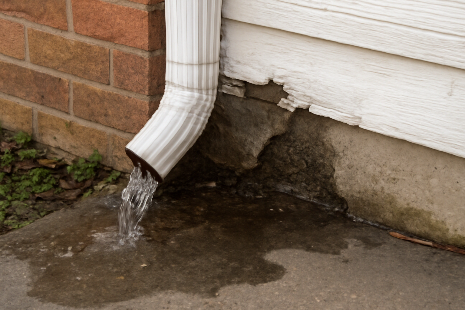 Downspout Failure Water Removal in Bedford, TX