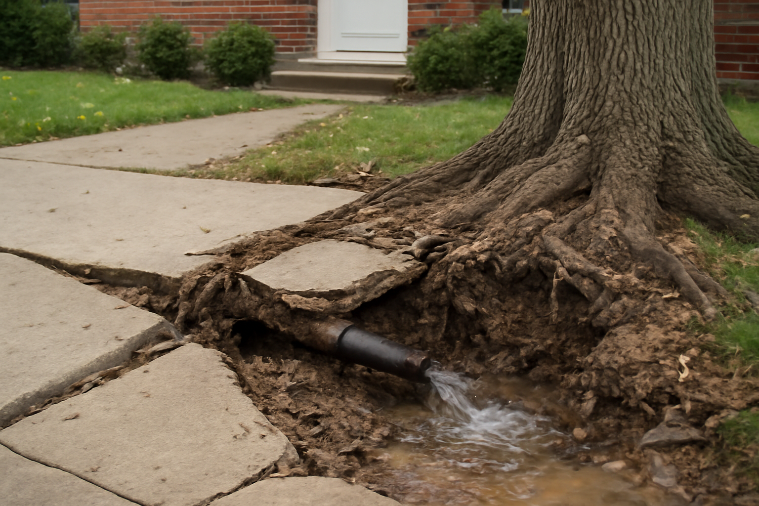 Tree Root Pipe Damage Water Removal in Argyle, TX